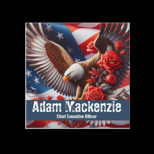 Patriotische amerikanische Flagge Adler Visitenkar Quadratische Visitenkarte