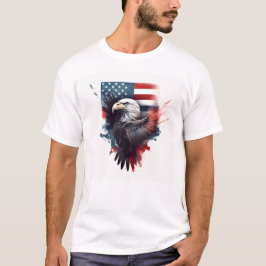 Patriotische amerikanische Flagge Bald Eagle T-Shirt