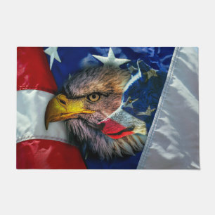 Patriotische Amerikanische Flagge Bald Eagle Wolf Fußmatte