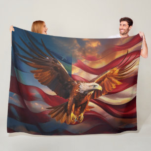 Patriotische amerikanische Flagge bewacht von eine Fleecedecke