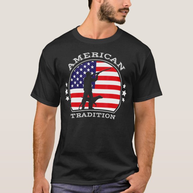 Patriotische Amerikanische Flagge Bird Hunting Cla T-Shirt (Vorderseite)