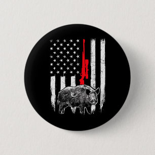 Patriotische amerikanische Flagge - Boar Hunting W Button