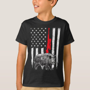 Patriotische amerikanische Flagge - Boar Hunting W T-Shirt