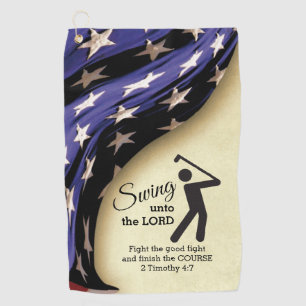 Patriotische Amerikanische Flagge Christlich Golfhandtuch
