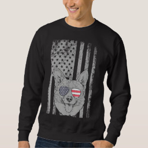 Patriotische amerikanische Flagge Corgi Women Beag Sweatshirt