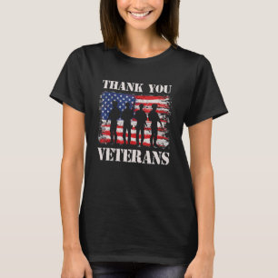 Patriotische amerikanische Flagge Danke Veteranen T-Shirt