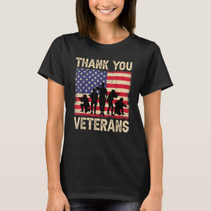 Patriotische amerikanische Flagge Danke Veteranen T-Shirt