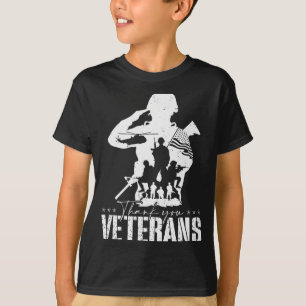 Patriotische amerikanische Flagge Danke Veteranen T-Shirt