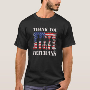 Patriotische amerikanische Flagge Danke Veteranen T-Shirt