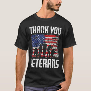Patriotische amerikanische Flagge Danke Veterans D T-Shirt