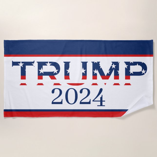 Patriotische amerikanische Flagge Donald Trump 202 Strandtuch (Vorderseite)