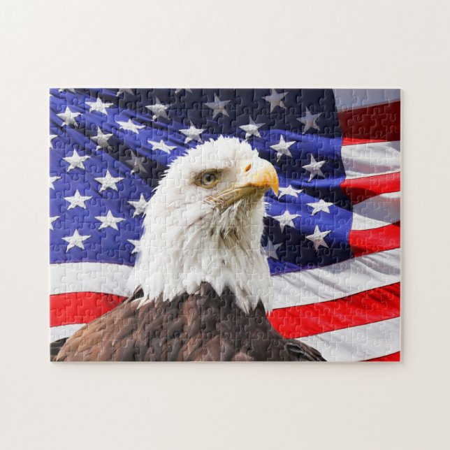 PATRIOTISCHE AMERIKANISCHE FLAGGE EAGFL JIGSAW PUZ PUZZLE (Horizontal)