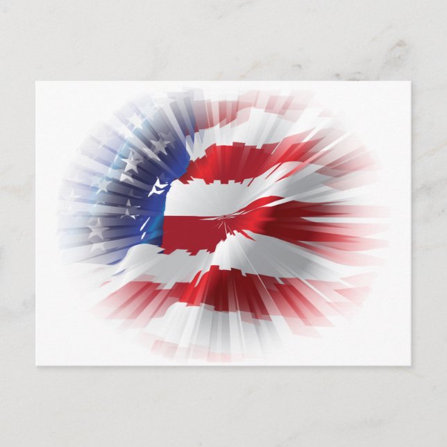 Patriotische amerikanische Flagge Eine Art Postkarte (Vorderseite)