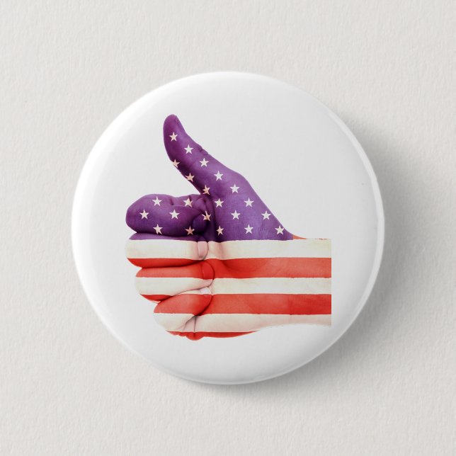 Patriotische amerikanische Flagge Farbe Hand Wie Z Button (Vorderseite)