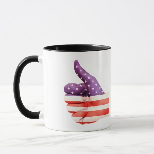 Patriotische amerikanische Flagge Farbe Hand Wie Z Tasse (Links)