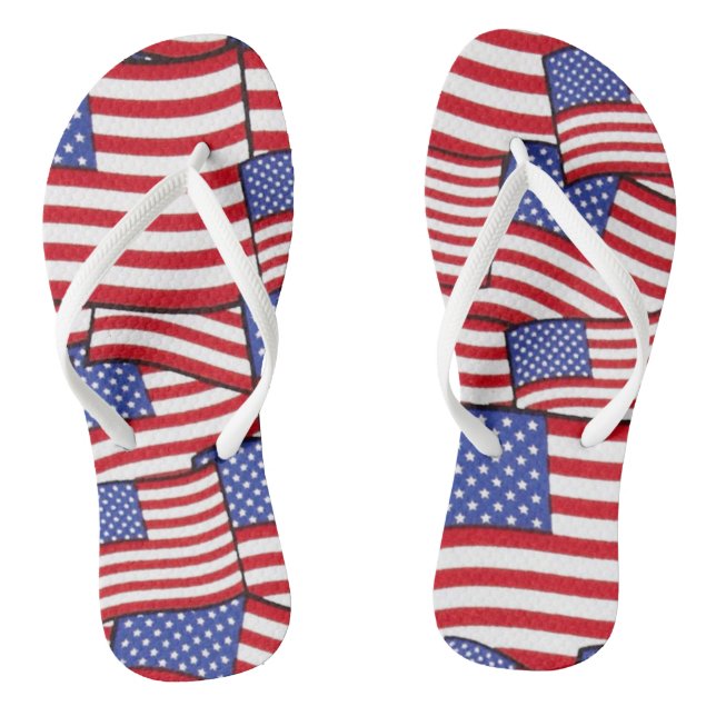 Patriotische amerikanische Flagge Flip Flops (Fußbett)