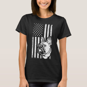 Patriotische amerikanische Flagge Französischer Bu T-Shirt