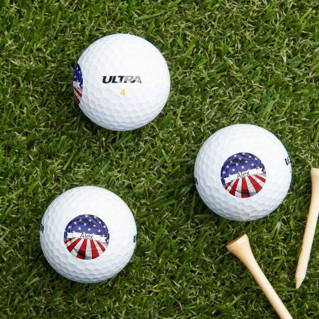 Patriotische amerikanische Flagge Golfball (Insitu Gras)