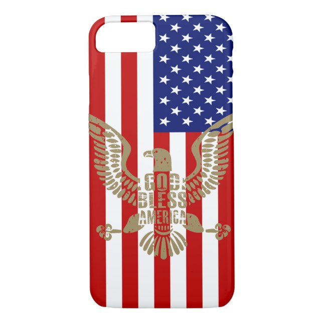 Patriotische amerikanische Flagge Gott segne Ameri Case-Mate iPhone Hülle (Rückseite)