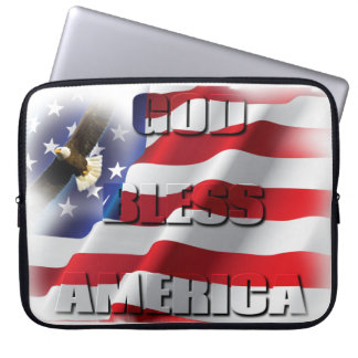 Patriotische amerikanische Flagge Gott segne Ameri Laptopschutzhülle
