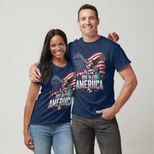 Patriotische amerikanische Flagge Gott segne Ameri T-Shirt