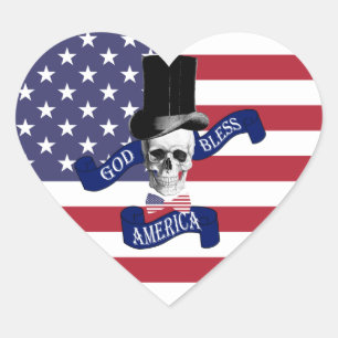 Patriotische amerikanische Flagge Herz-Aufkleber
