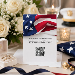 PATRIOTISCHE Amerikanische Flagge Hochzeits-QR-Cod RSVP Karte
