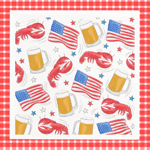 Patriotische Amerikanische Flagge Hummer Bier Ster Serviette