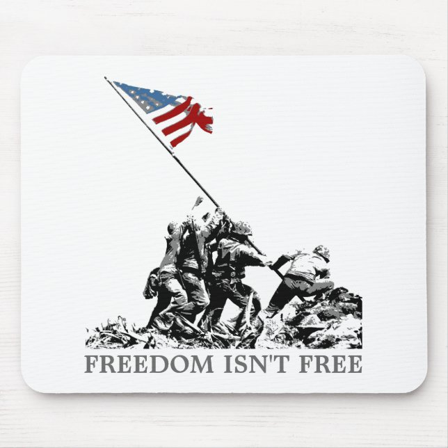 Patriotische amerikanische Flagge Iwojima Mousepad (Vorne)