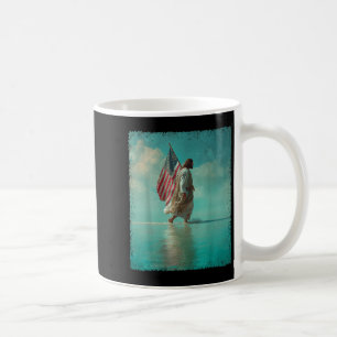 Patriotische amerikanische Flagge Jesus läuft auf Kaffeetasse
