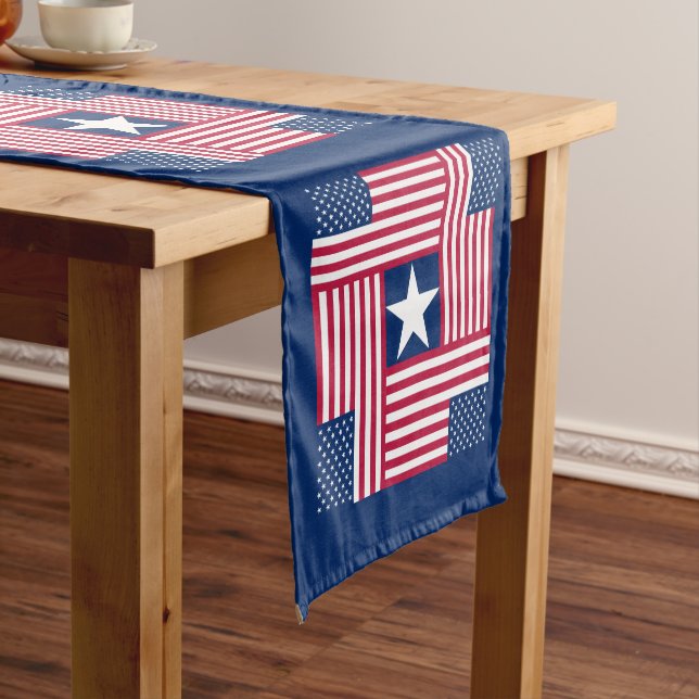 Patriotische amerikanische Flagge Kurzer Tischläufer (Beispiel)