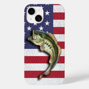 Patriotische amerikanische Flagge Largemouth Bass  Case-Mate iPhone 14 Hülle