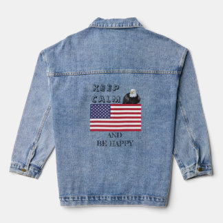 Patriotische amerikanische Flagge mit Bald Eagle Jeansjacke