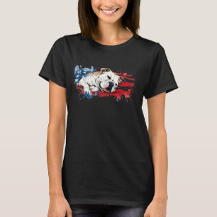 Patriotische amerikanische Flagge mit Hund T-Shirt