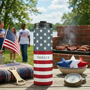 Patriotische amerikanische Flagge mit individuelle Thermosbecher