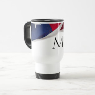 Patriotische amerikanische Flagge monogrammierte I Reisebecher