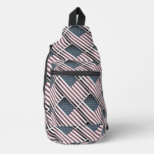 Patriotische amerikanische Flagge Muster Crossbody Bag