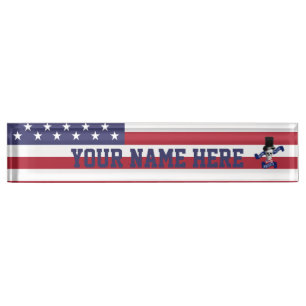 Patriotische amerikanische Flagge Namensplakette