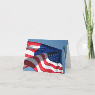 Patriotische amerikanische Flagge Notizkarte Dankeskarte
