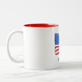 Patriotische Amerikanische Flagge Personalisiert Zweifarbige Tasse