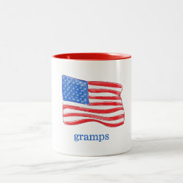 Patriotische Amerikanische Flagge Personalisiert Zweifarbige Tasse