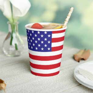 Patriotische amerikanische Flagge Red White und Bl Pappbecher