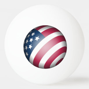 Patriotische amerikanische Flagge Rot Weiß und Bla Tischtennisball