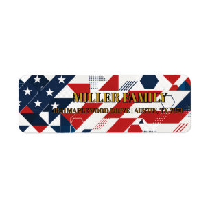 Patriotische amerikanische Flagge Rücksende-Adress