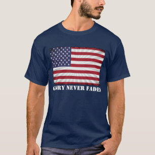 Patriotische amerikanische Flagge Ruhm vergeht nie T-Shirt