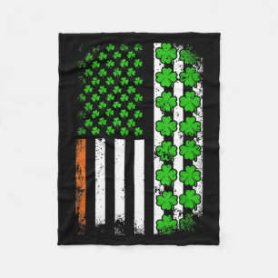 Patriotische amerikanische Flagge Shamrock St. Pat Fleecedecke