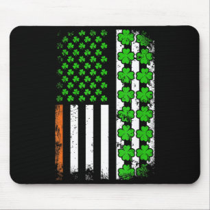 Patriotische amerikanische Flagge Shamrock St. Pat Mousepad