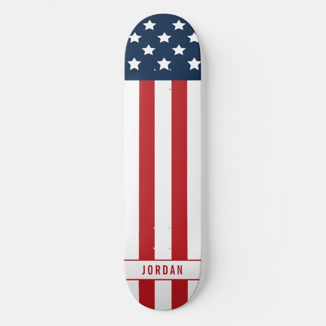 Patriotische amerikanische Flagge Skateboard (Vorderseite)