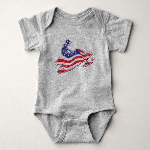 Patriotische amerikanische Flagge Snowmobile Baby Strampler