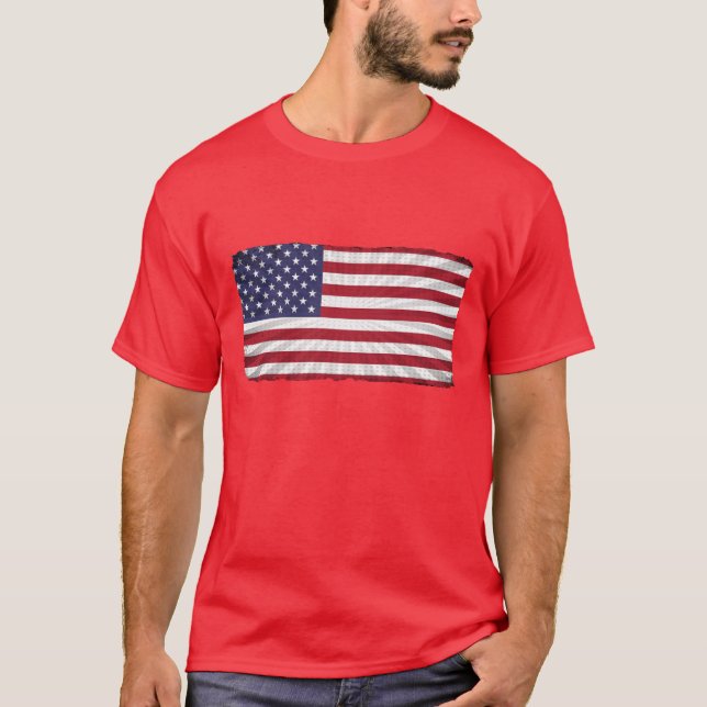 Patriotische amerikanische Flagge T-Shirt (Vorderseite)
